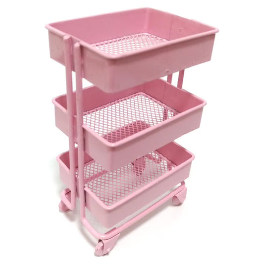 SDFGTstore 3 Tiers Mini Trolley Storage Rack Collection Accessories Miniature Storage Cart